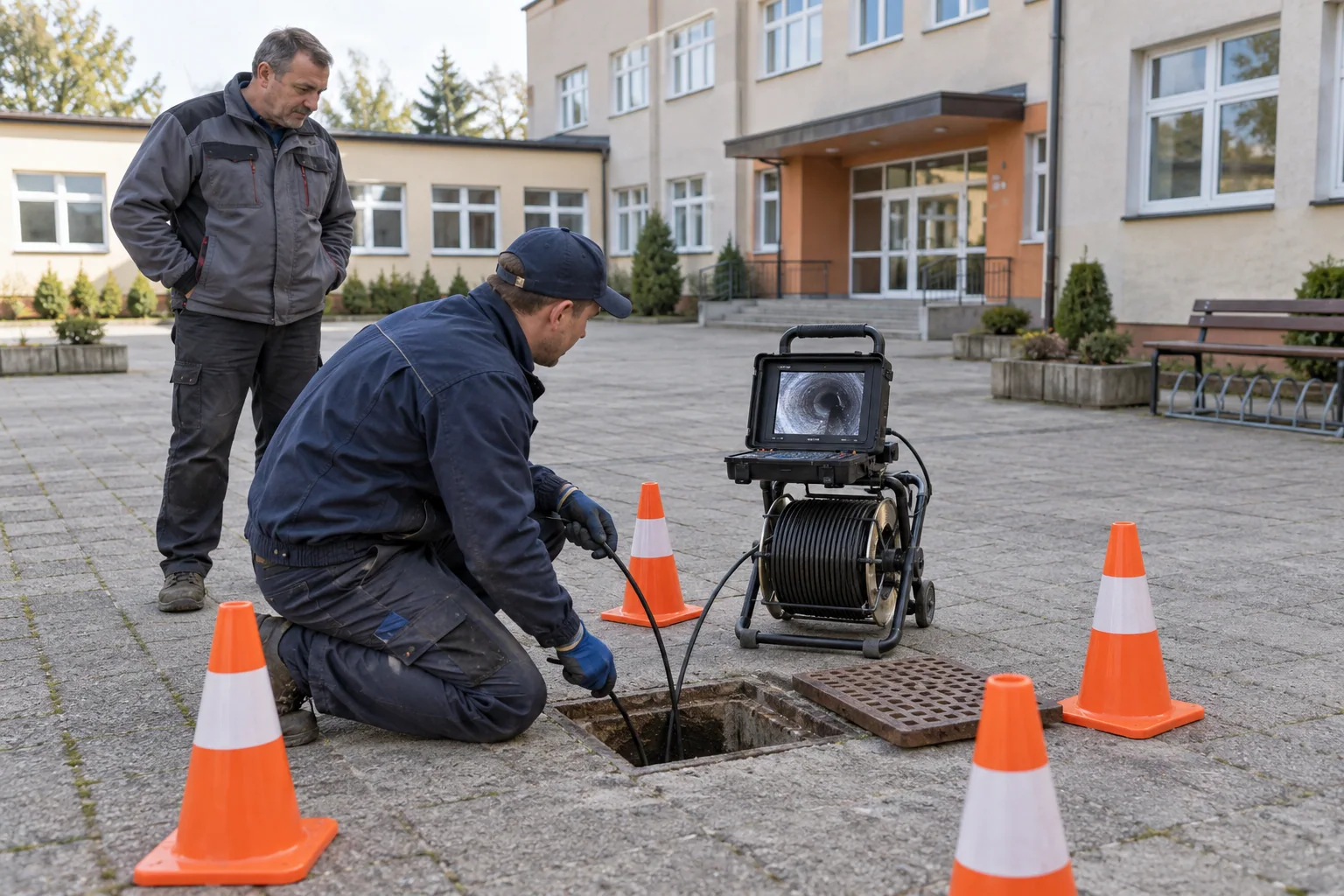 Szkoły i urzędy — wizualizacja AI