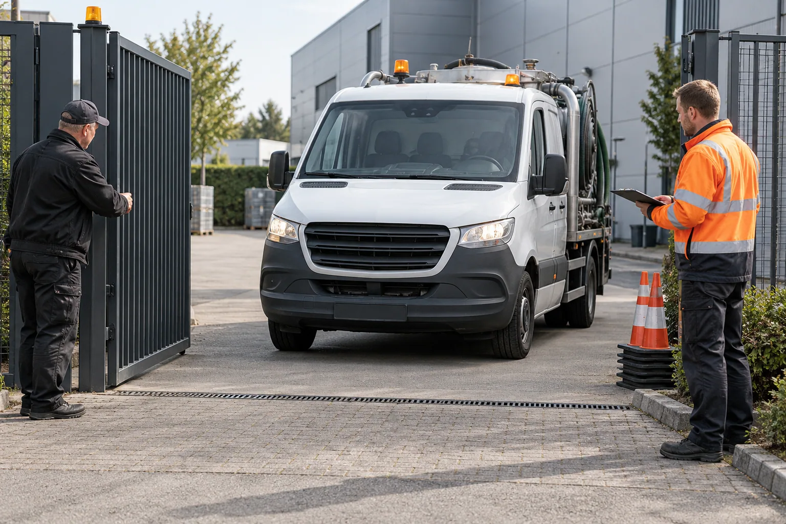 Prace serwisowe przy instalacji kanalizacyjnej — wizualizacja AI